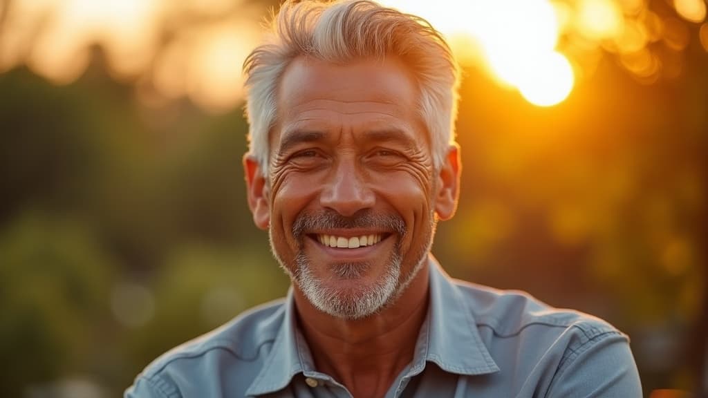 Papá con sonrisa radiante — Dental Care Norte, Cali
